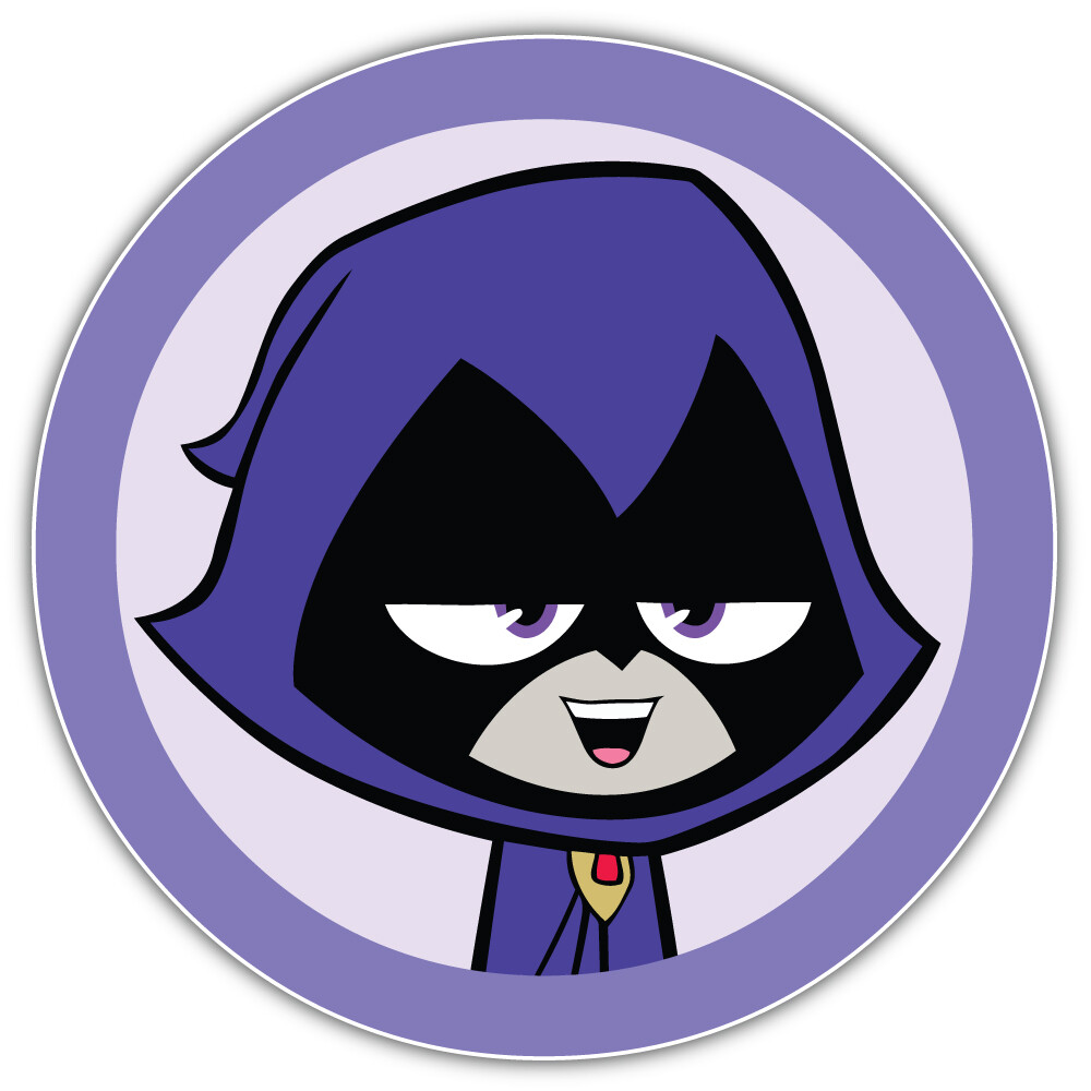 Raven Face Teen Titans Cartoon Sticker Bumper Decal – « SIZES »