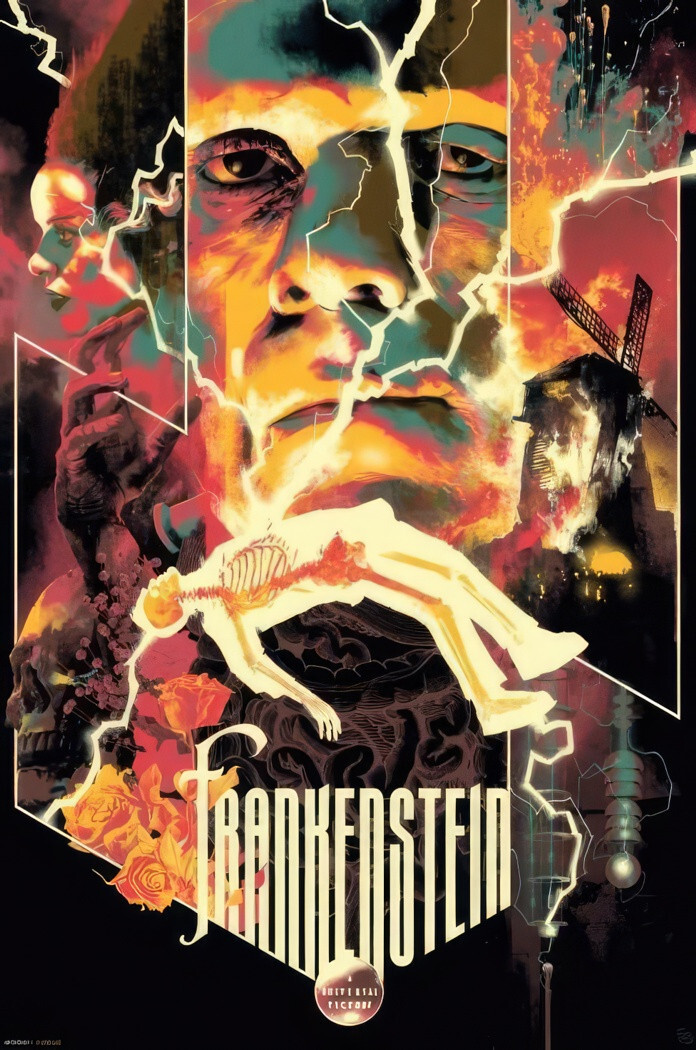 Frankenstein – Movie Poster (Universal Monsters – Boris Karloff) (Size 24 x 36&Prime;)