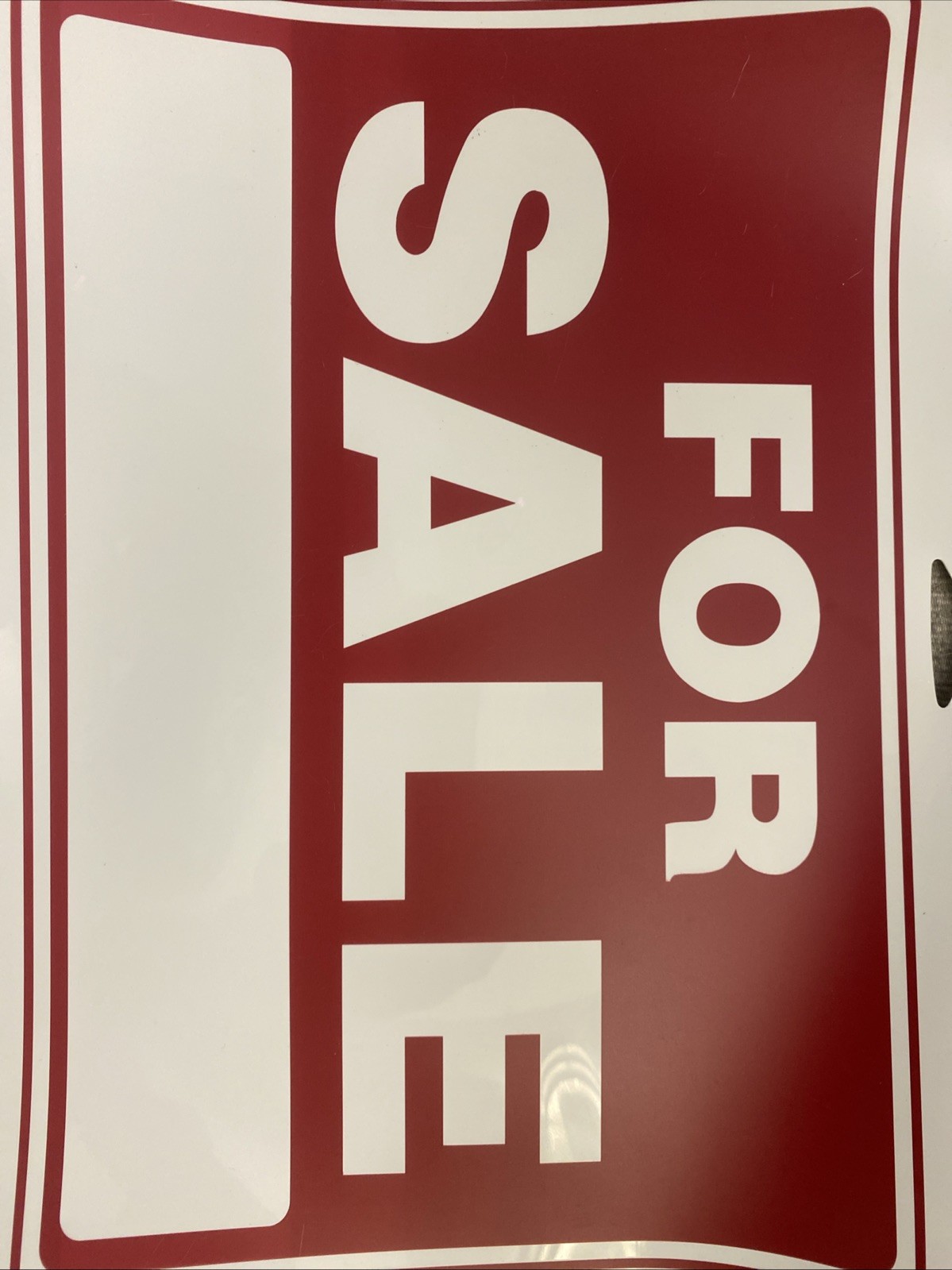 For Sale Sign Car, 12 Inches by 8 Inches – 20 mil Polystyrene Plastic