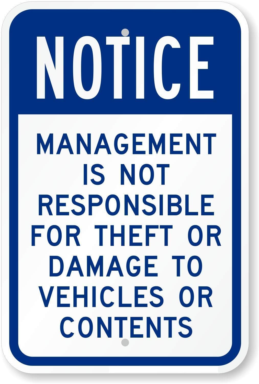 GUQFF Notice – Management is Not Responsible for Theft Or Damage to Vehicles Or