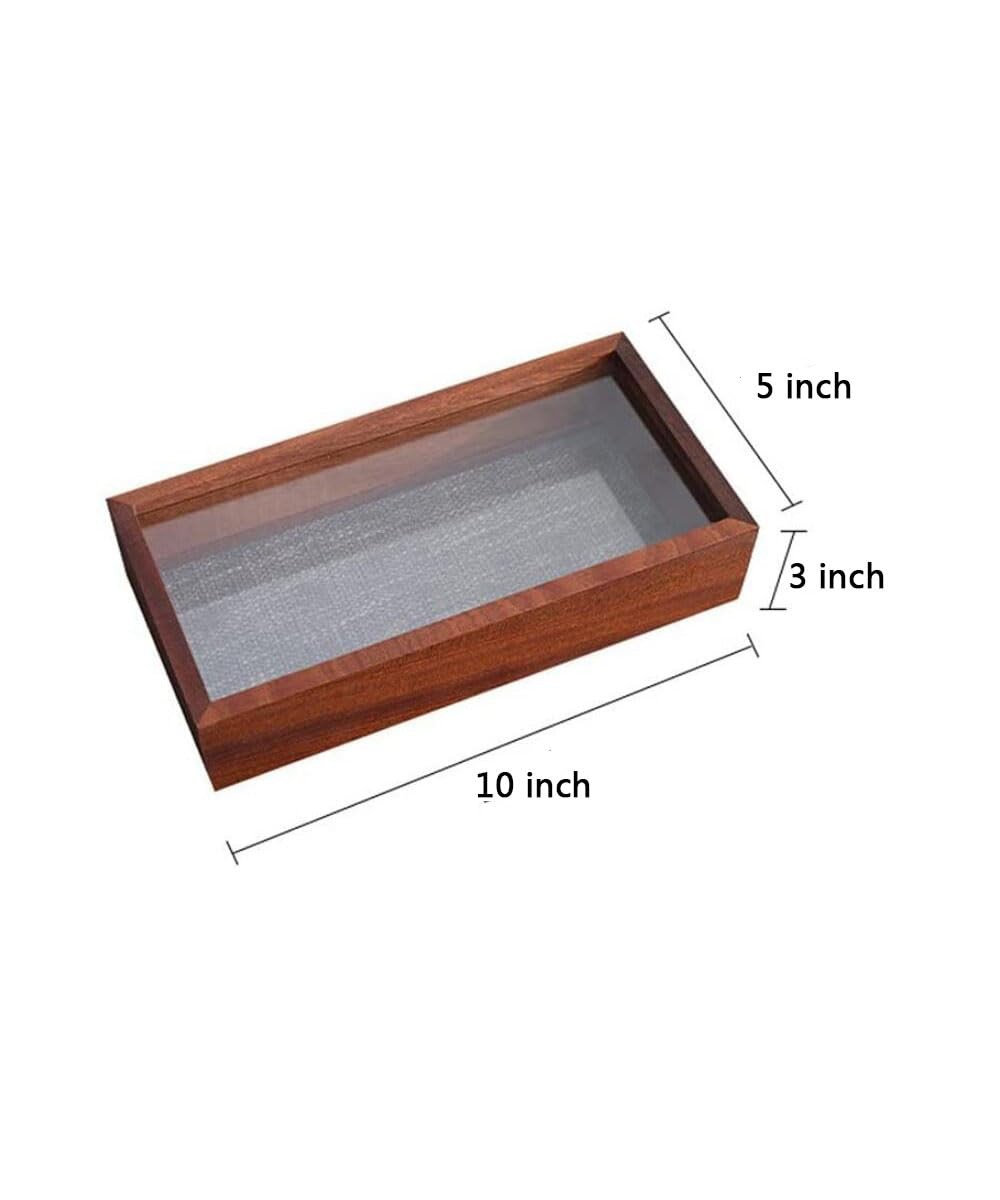 Rectangle Shadow Acrylic Wood Frame Display Storage , 10X5,Desktop Postcard D…