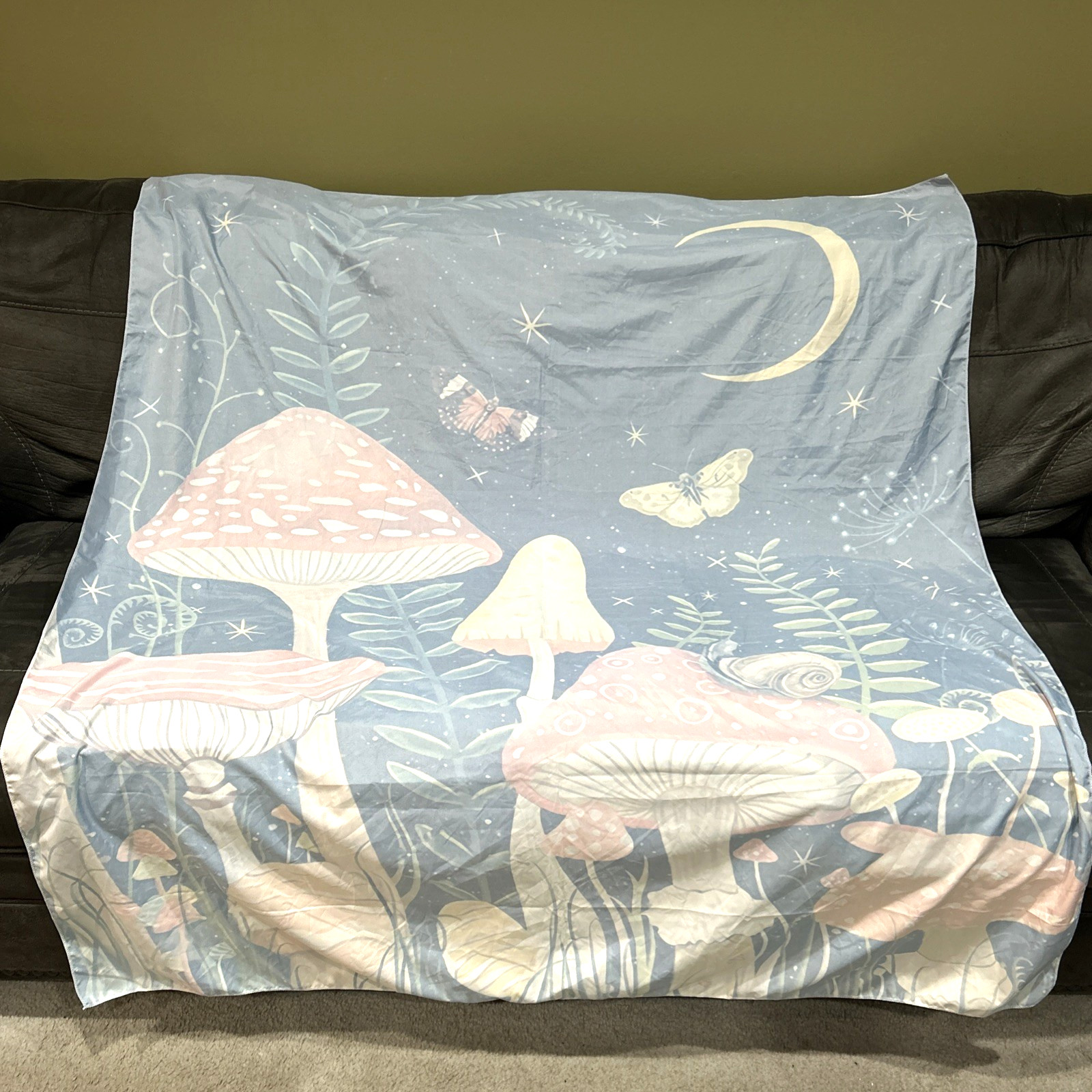 Trippy Psychedelic Metaphysical Mushroom Tapestry Bedroom Festival Party 50x58in