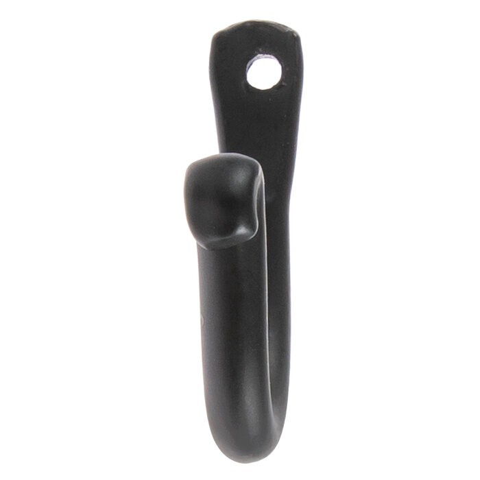 2; forged black cast iron wall PA Amish J hooks strong sturdy metal powder coat
