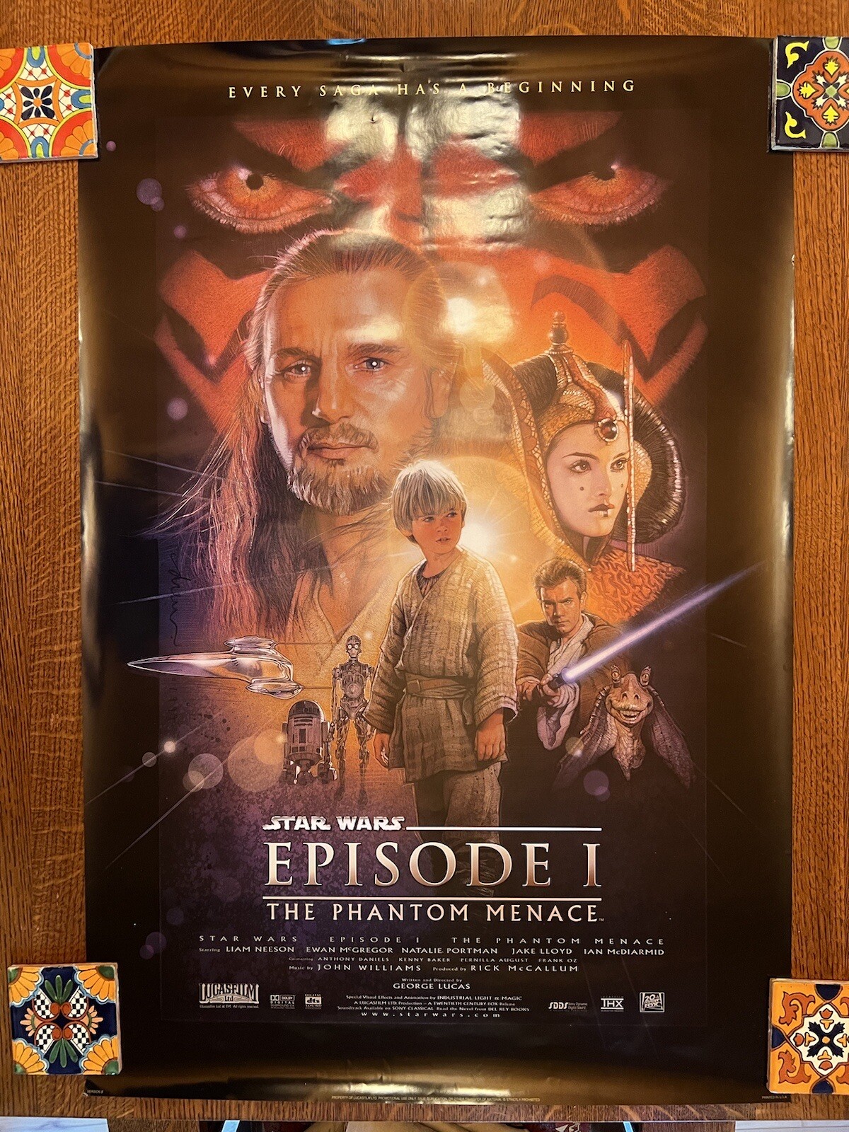 Star Wars Episode 1 Version B Movie Poster 26-5/8 x 36-3/4 Inches