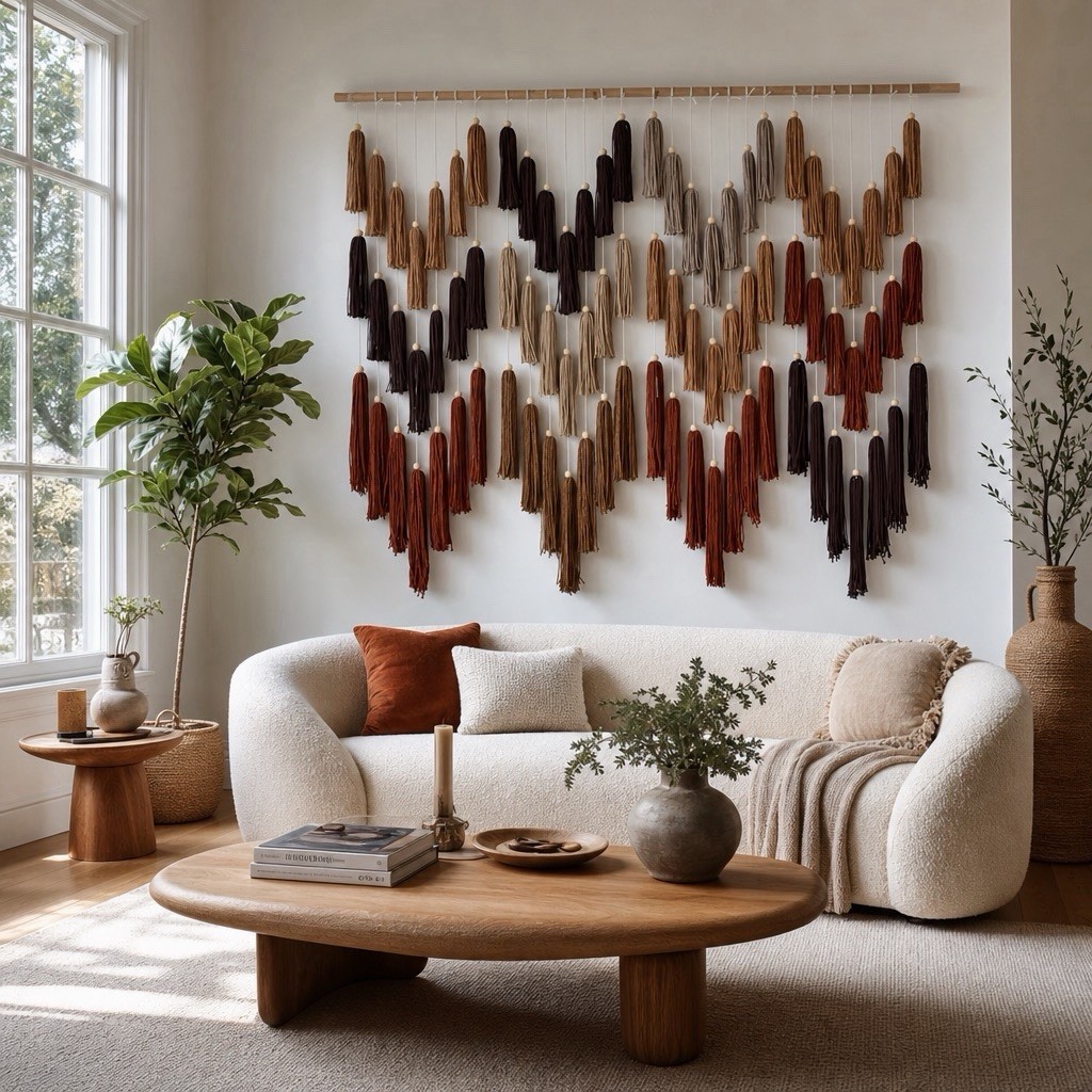 NEW Anthropologie XL Multicolor Boho Tassel Tapestry Macrame Wall Hanging 47×40