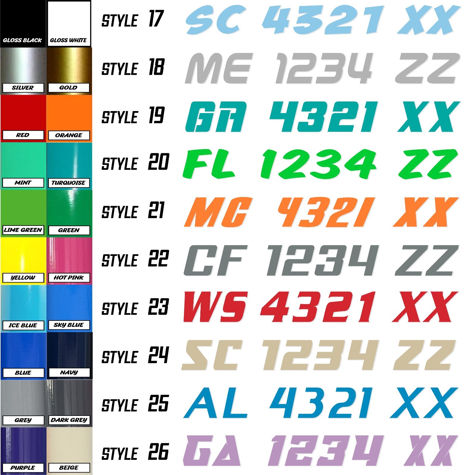 Boat Registration Numbers & Letters 2 Pack Custom 3&Prime; Boat & Jetski Stickers 1CL