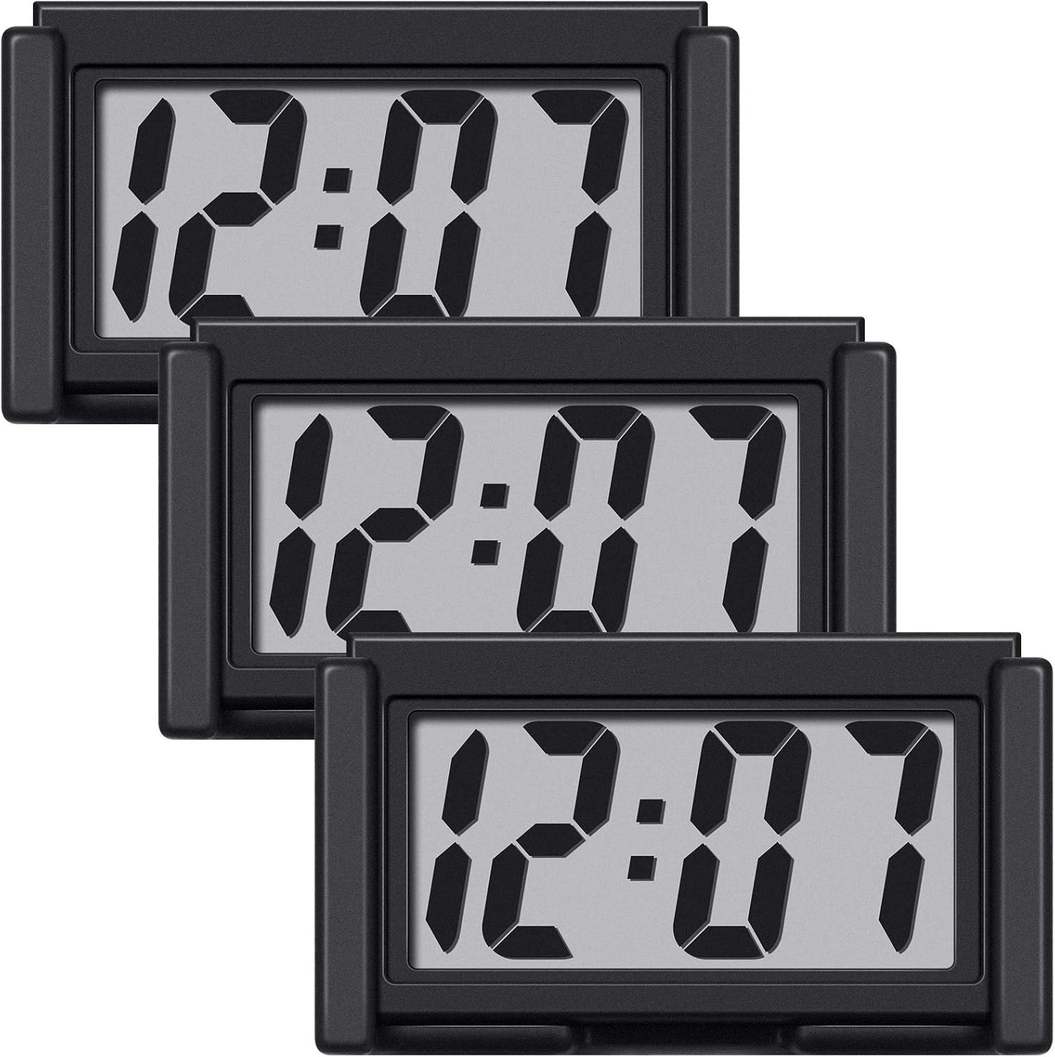 Frienda 3 Pieces Mini Digital Clock Small Digital Clock Stick on Battery Operate