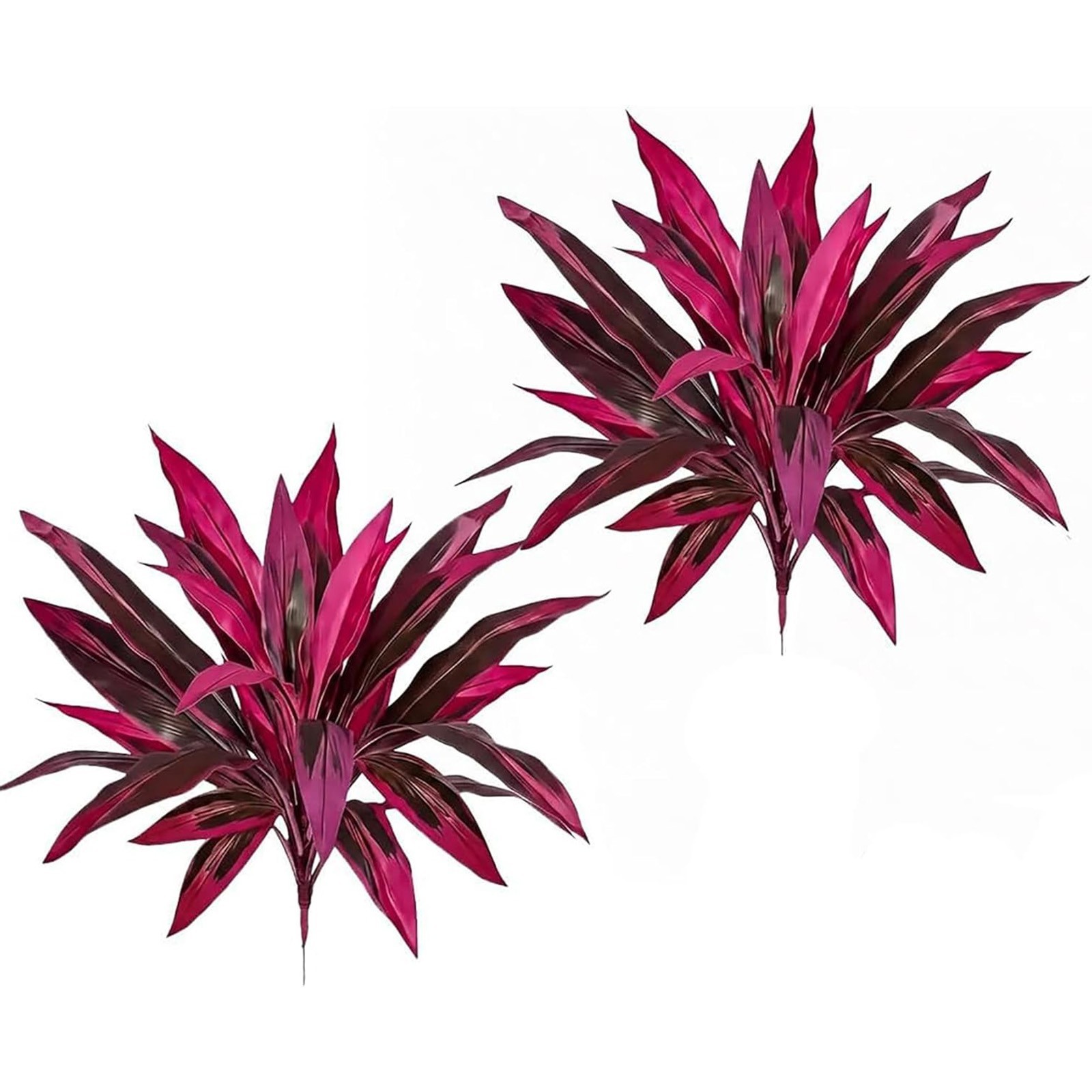 2PC UV Resistant Artificial Boston Fern & Dragon&rsquo;s Blood Tree, Home Garden Decor