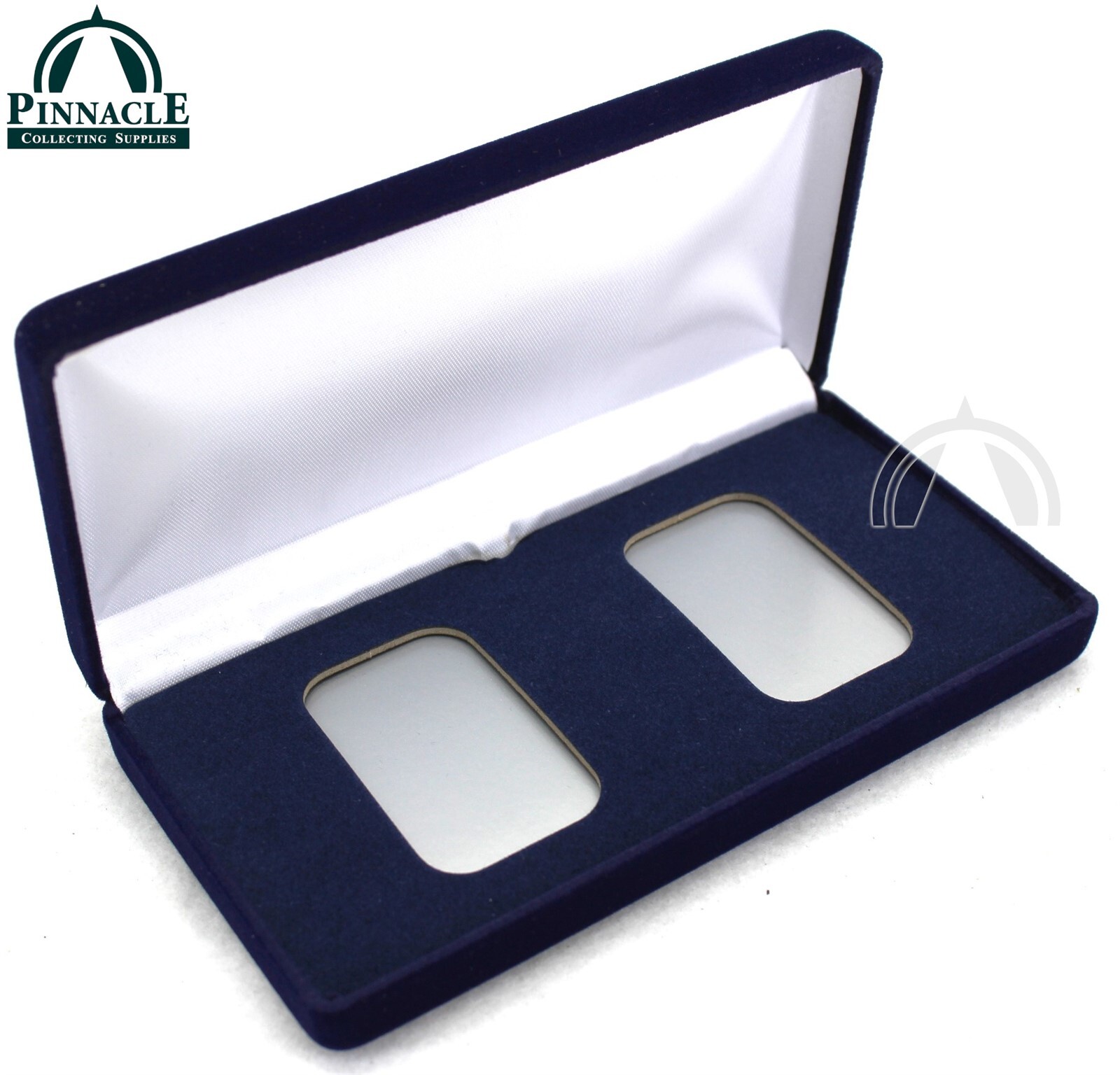 BLUE VELVET BOX for 2 1oz Silver Bars in Airtite Capsule Holders VERTICAL