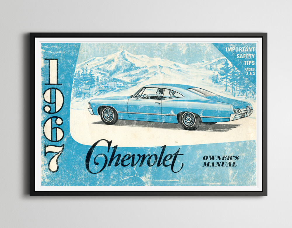 1967 Chevrolet Full-Size POSTER! – 24&Prime; x 36&Prime; – Chevy – Impala – Classic Cars