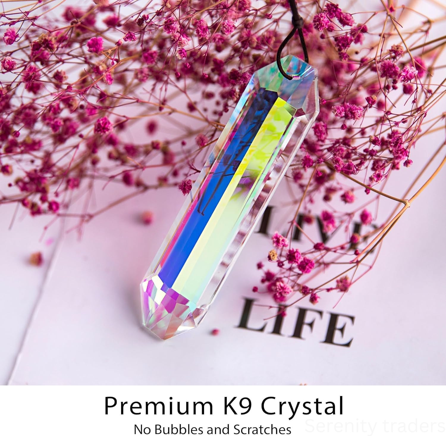 AB Colored Suncatcher Crystal Prisms 3 Pack 5&Prime; Rainbow Maker Window Decor Hangin
