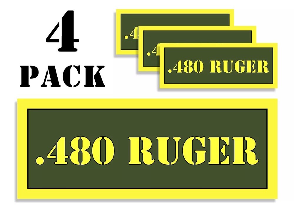 480 RUGER Ammo Can Label Stickers Decal Ammunition (4 pack)