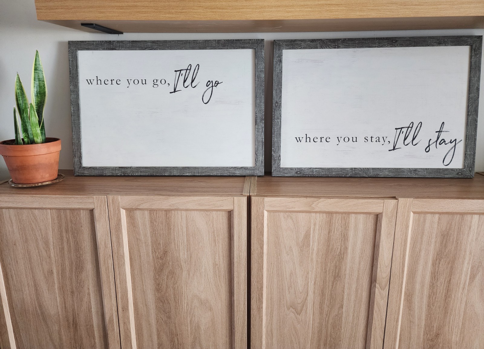 2pc Wood Framed Quote Wall Sign Set Farmhouse Gray/White/Black 26×16&Prime;