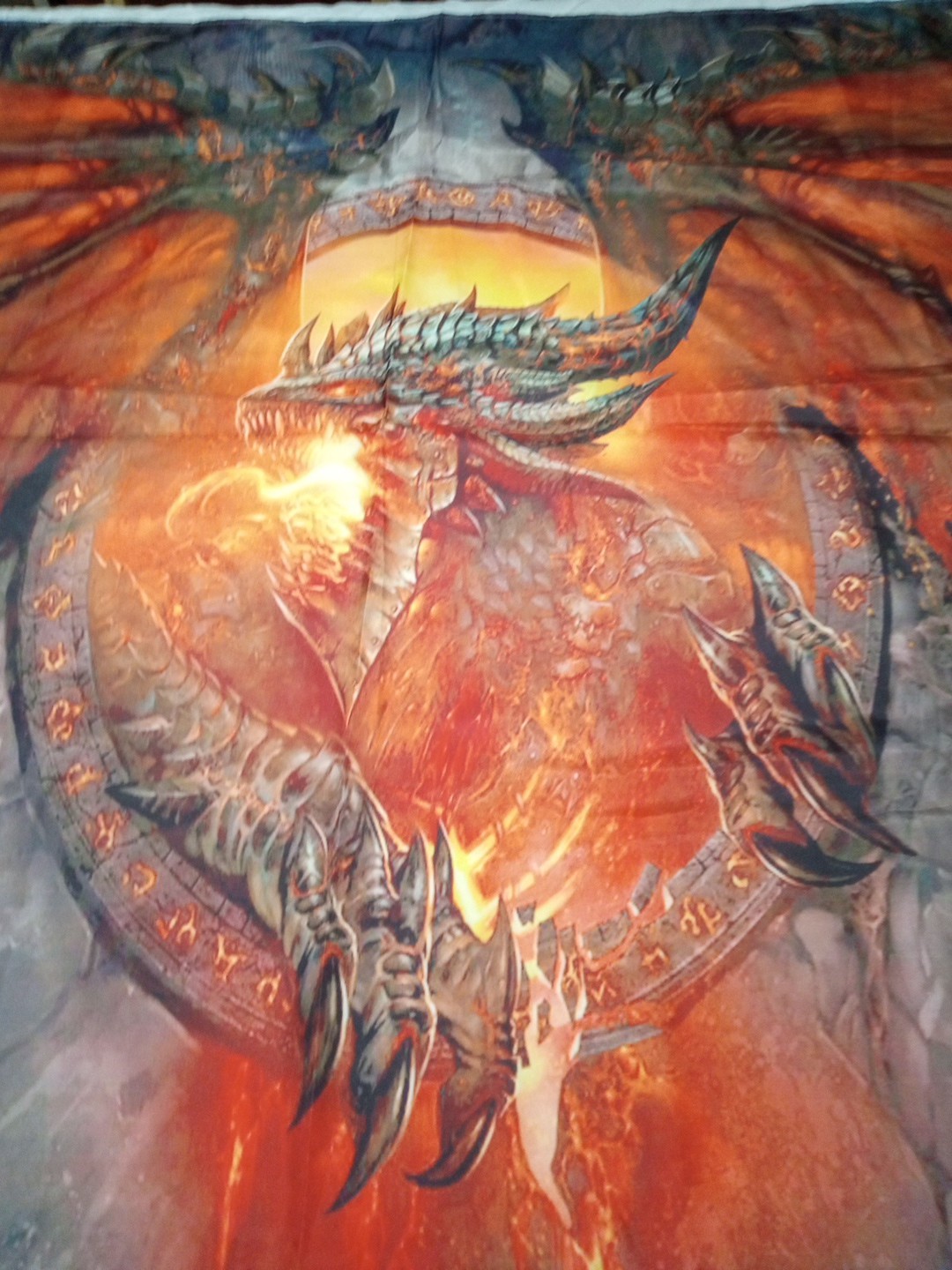 Dragon Tapestry Flag Banner Wall Hanger 58.5 X 38.5 Inches Diablo Style Fantasy