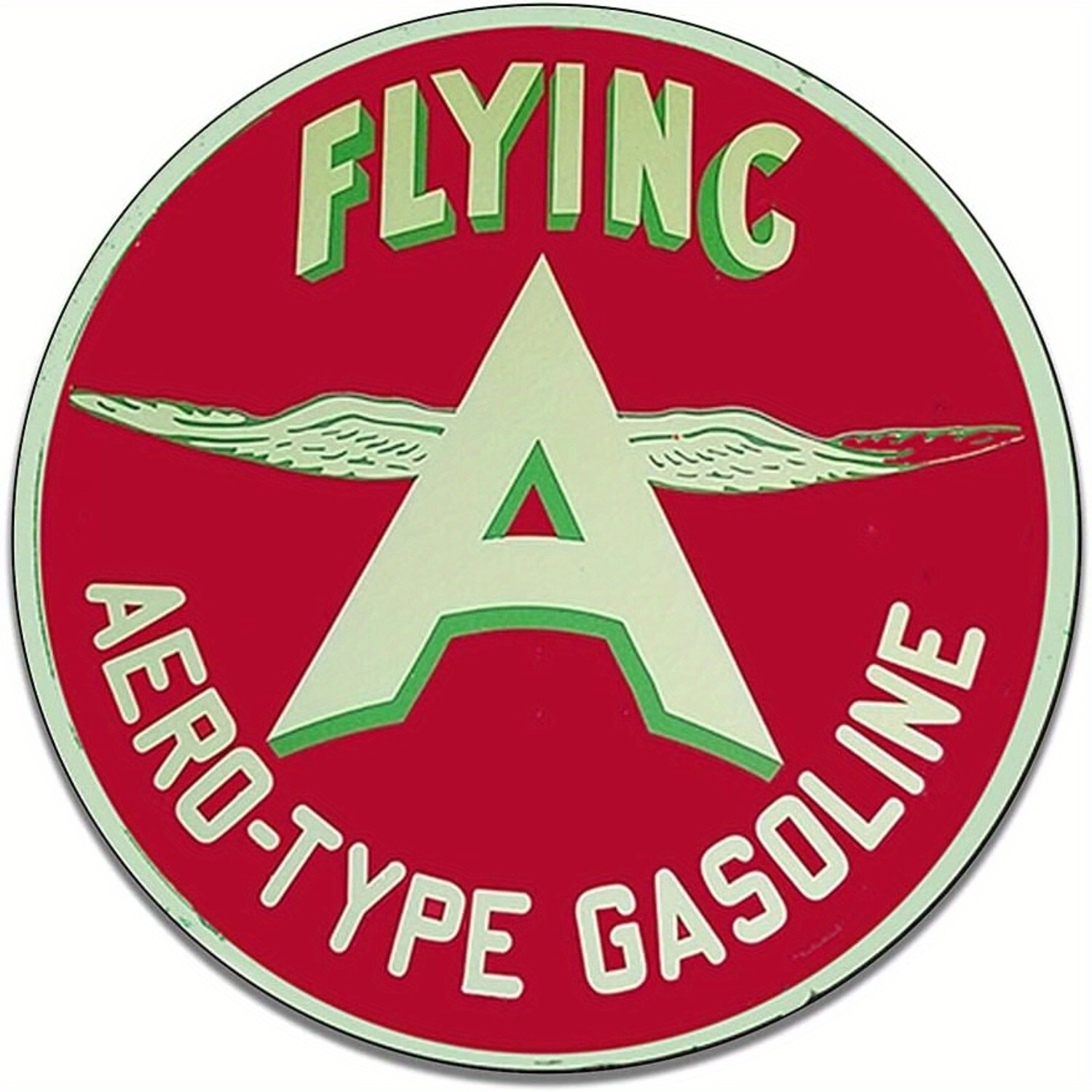 Flying A Gasoline Aluminum Round Weatherproof Sign YOU CHOOSE