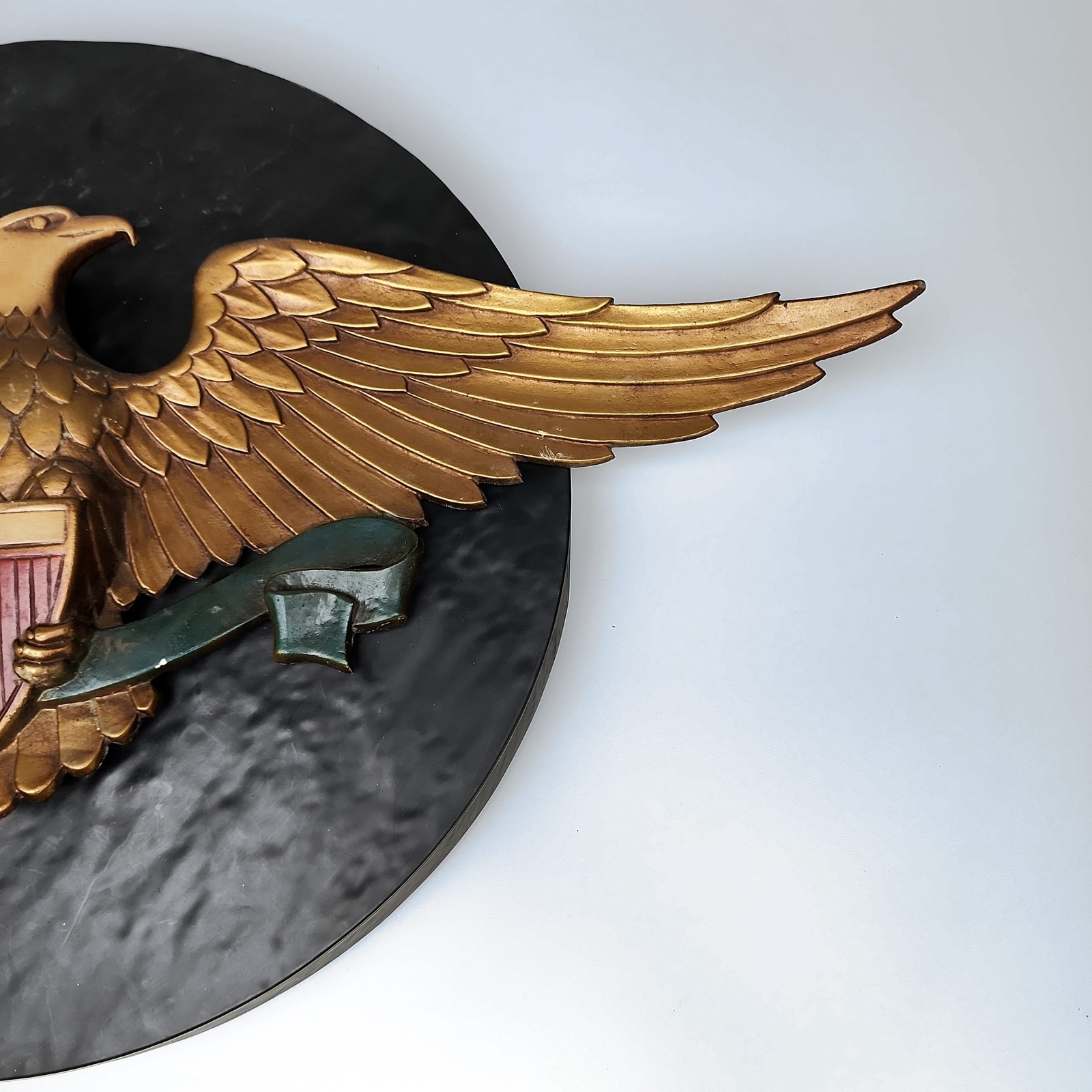 Sexton 1966 USA Bald Eagle Shield Wall Plaque 23&Prime; Cast Aluminum Federal MCM