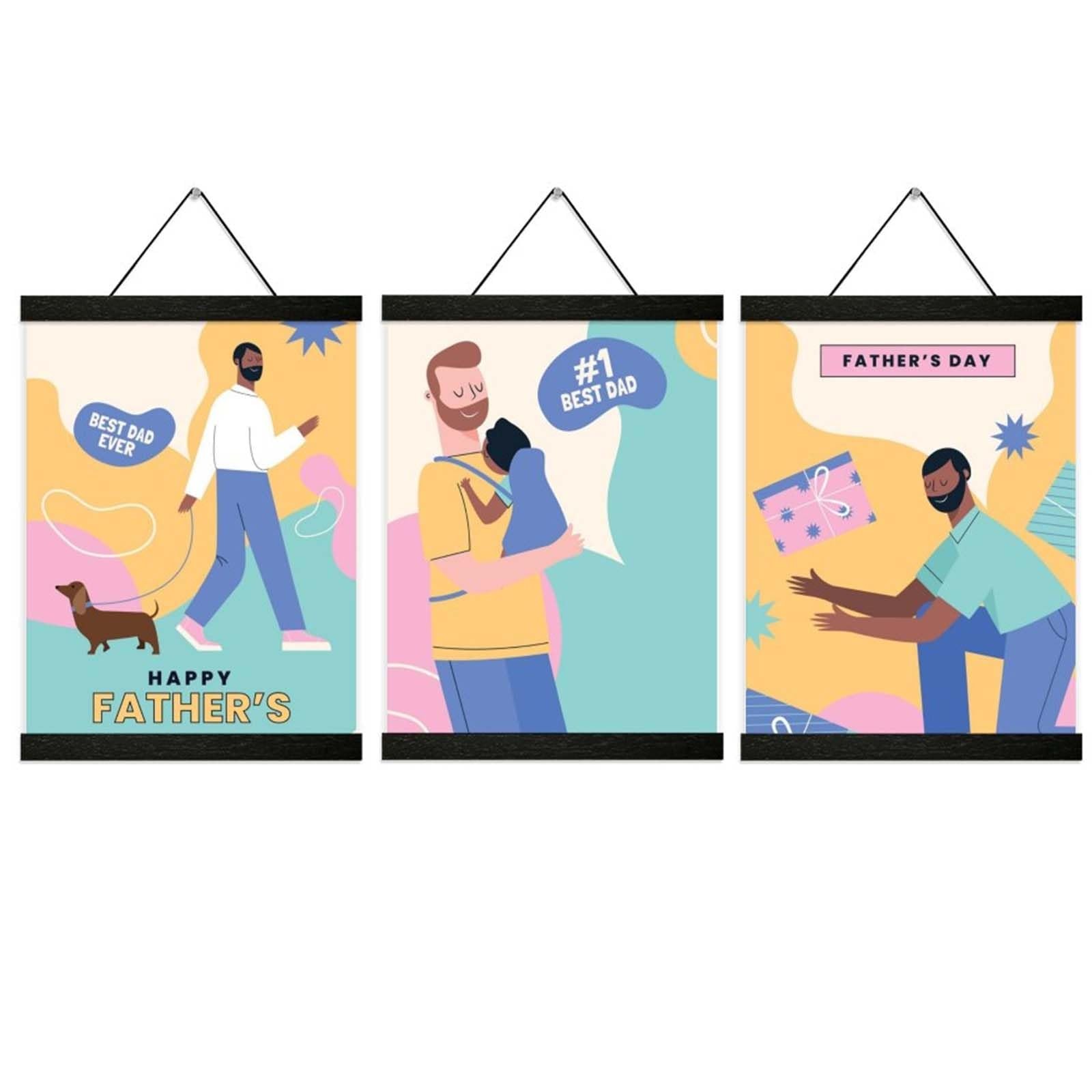3 Pack Magnetic Poster Hanger black 8 Inch, 8×10 8×12 8×16 Poster Frame Wood …