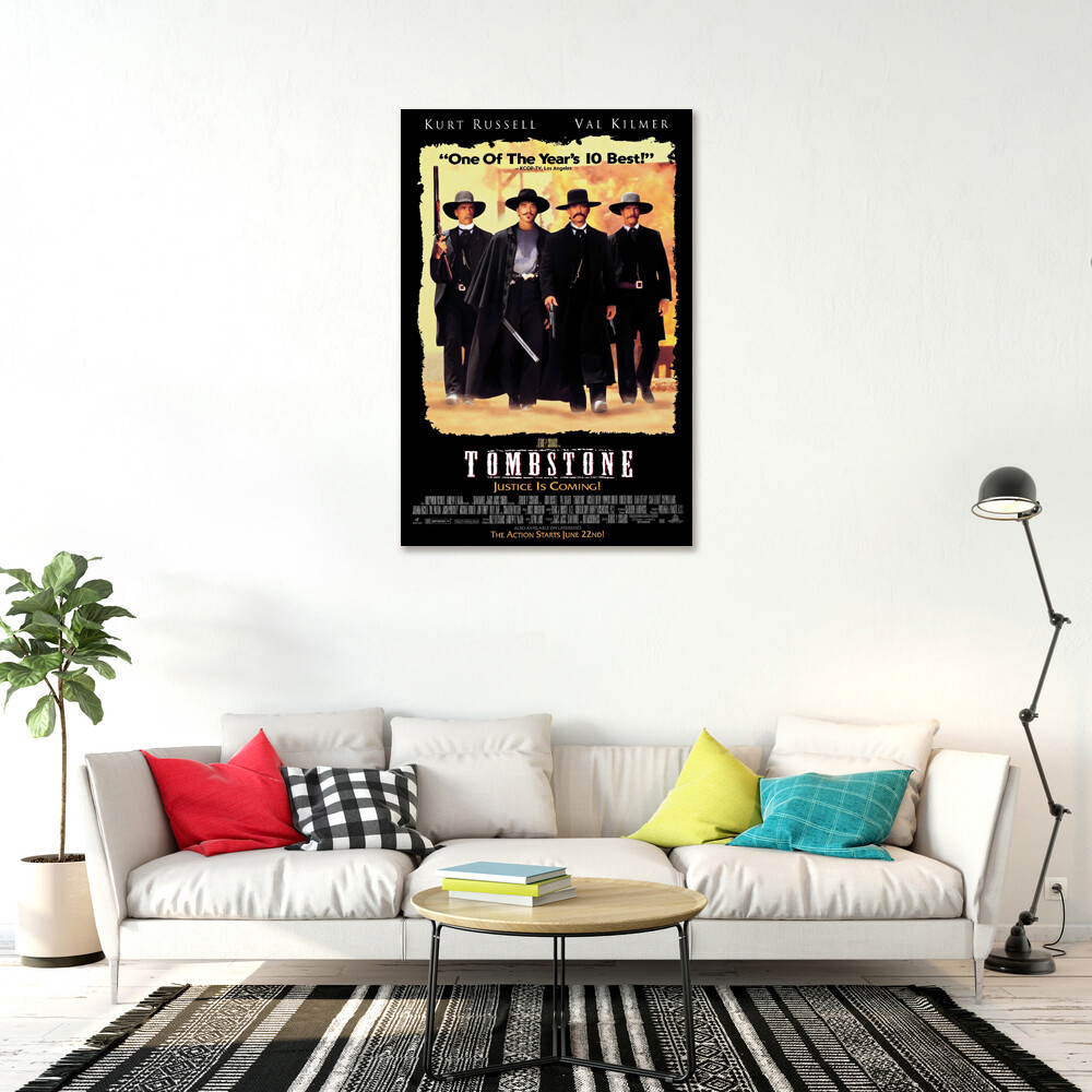 Tombstone – Movie Poster (Regular Style – Black Version) (Size: 24&Prime; X 36&Prime;)
