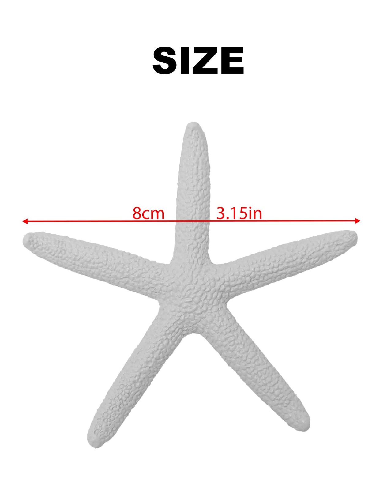LJY 25 Pieces 8cm White Resin Pencil Finger Starfish for Wedding Home Decor a…