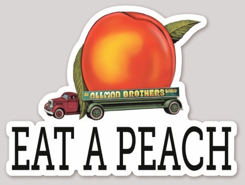 ALLMAN BROTHERS BAND Eat A Peach Sticker *NEW* Measures 4.86&Prime; x 3.6&Prime;