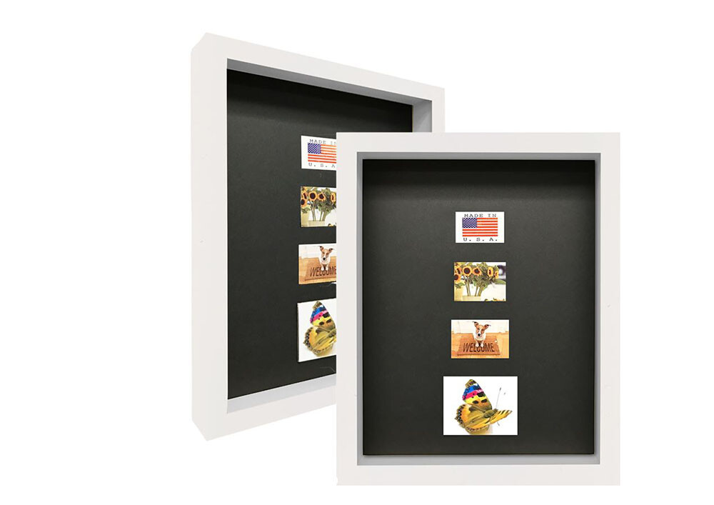 2-3/16&Prime; White Shadow Box Picture Frame 11×14 12×18 16×20 24×36 30×40 36×36 +SALE