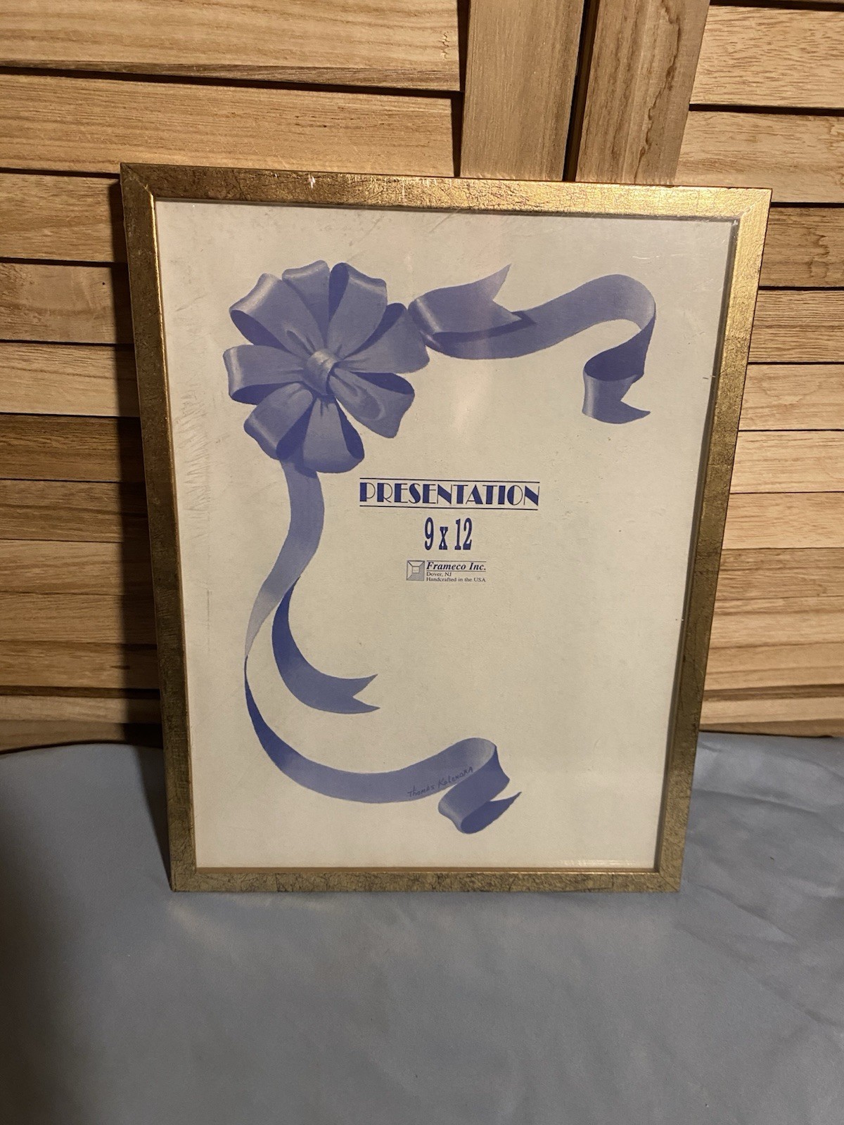 Wood 9 X 12 Picture Frame & Glass By Frameco Inc. Gold Color NEW