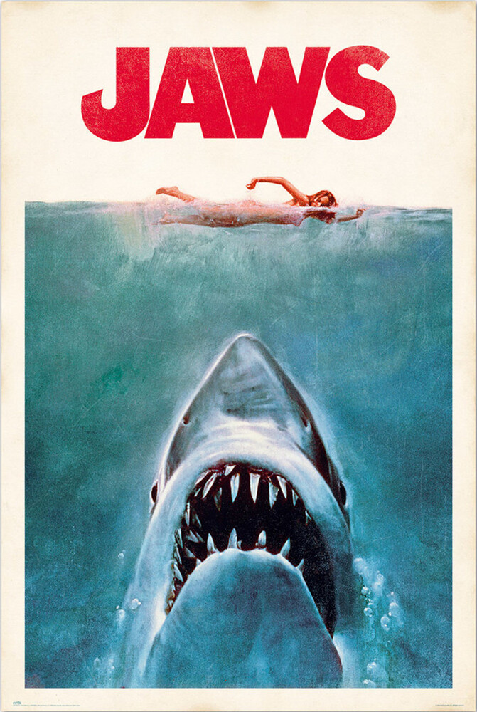 Jaws – Movie Poster (Regular Style – Retro / Vintage Design) (Size: 24&Prime; x 36&Prime;)