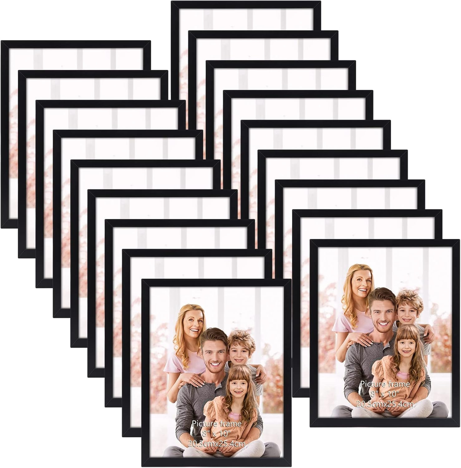 WIFTREY Black 8X10 Picture Frame Set of 18, Multi Photo Frames 8 by 10 Bulk for