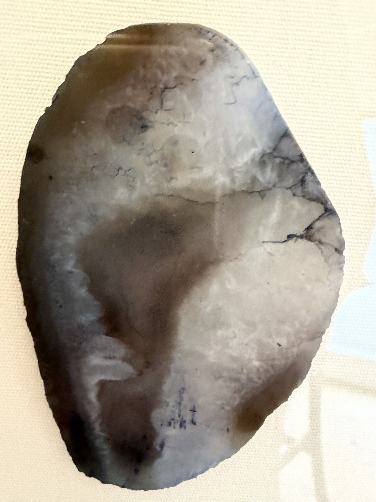 Beautiful Framed Geode Slice Wall Art 12 in Gray Stone in Silver Shadow Box