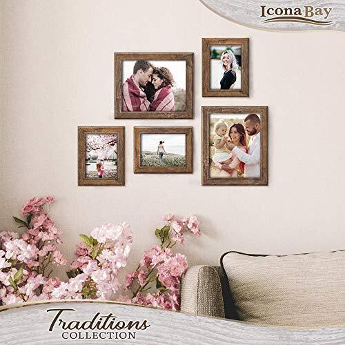 Chestnut Brown Picture Frame, Rustic Wood Pattern, Lightly Distressed 5×7 1