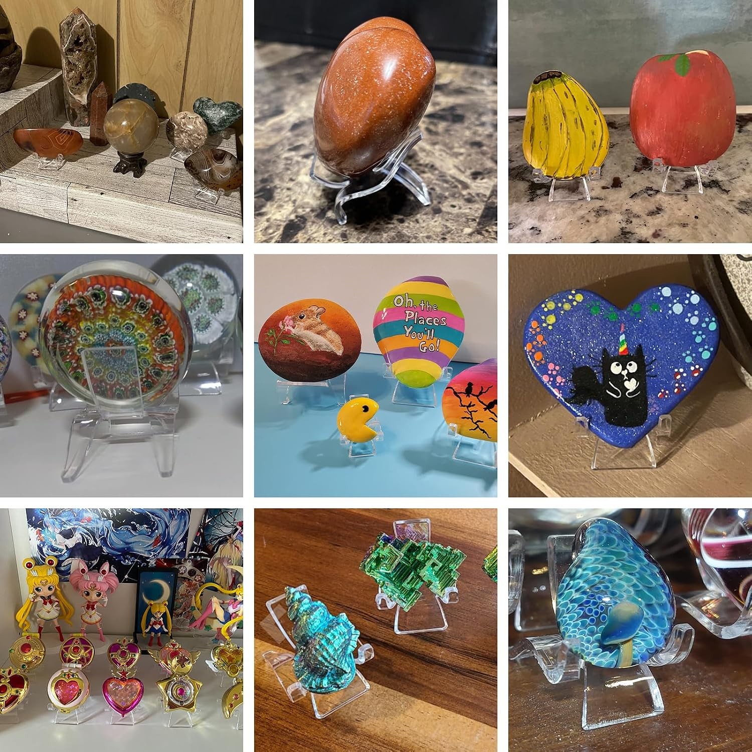 Clear Acrylic Display Stands 20Pcs Small Irregular Shape Rock Display Easels