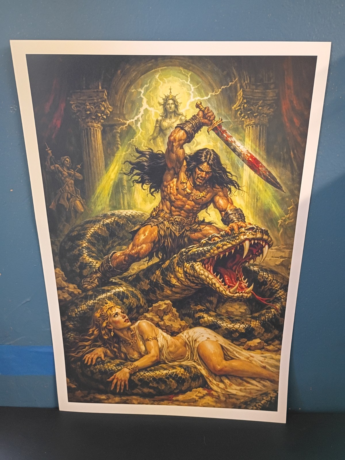 BARBARIAN POSTER FANTASY ART 12X18 MATE CARDSTOCK 130 lb NEW CONAN TARZAN 9A