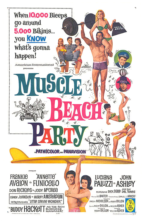 Muscle Beach Party Frankie Avalon Movie Poster 17 X 12 Reproduction