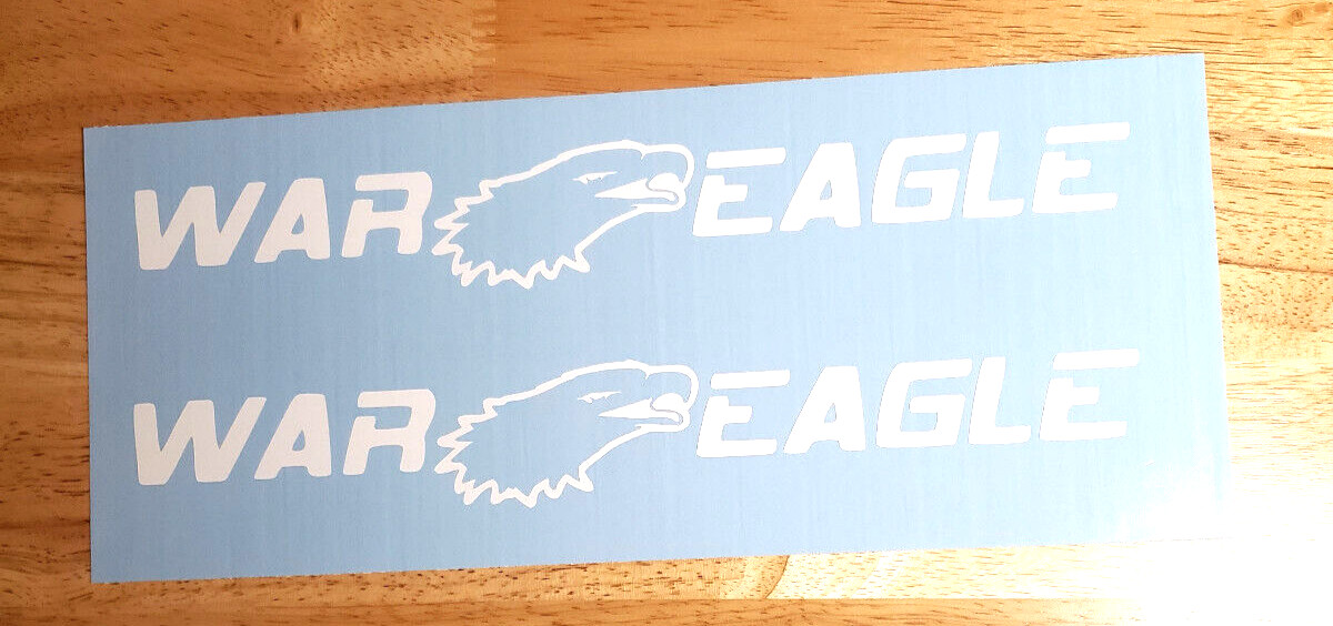 War Eagle Boats Decals Stickers Gloss white 11&Prime; (2) Fast USA