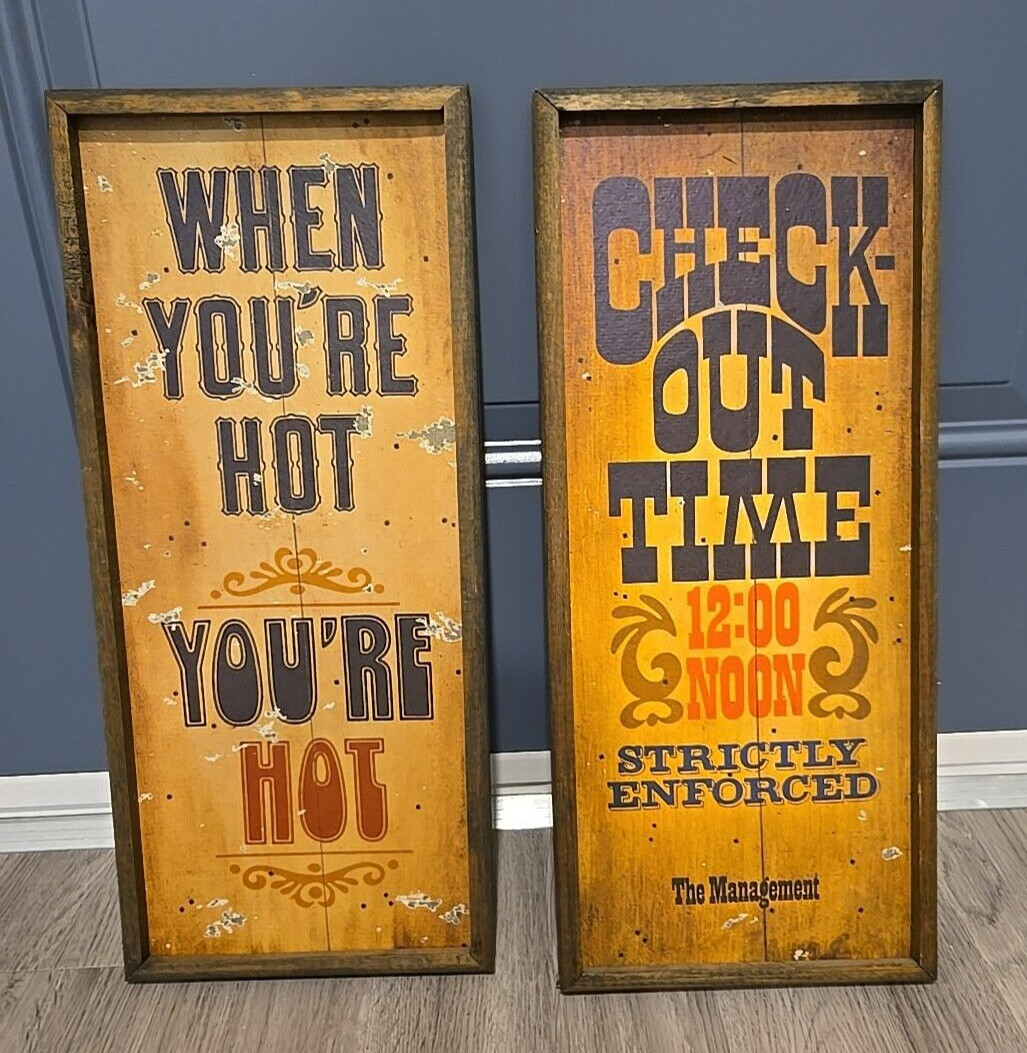 2 Saloon Bar SIGN 1972 Nosler man cave wild west Primitive Rustic Decor