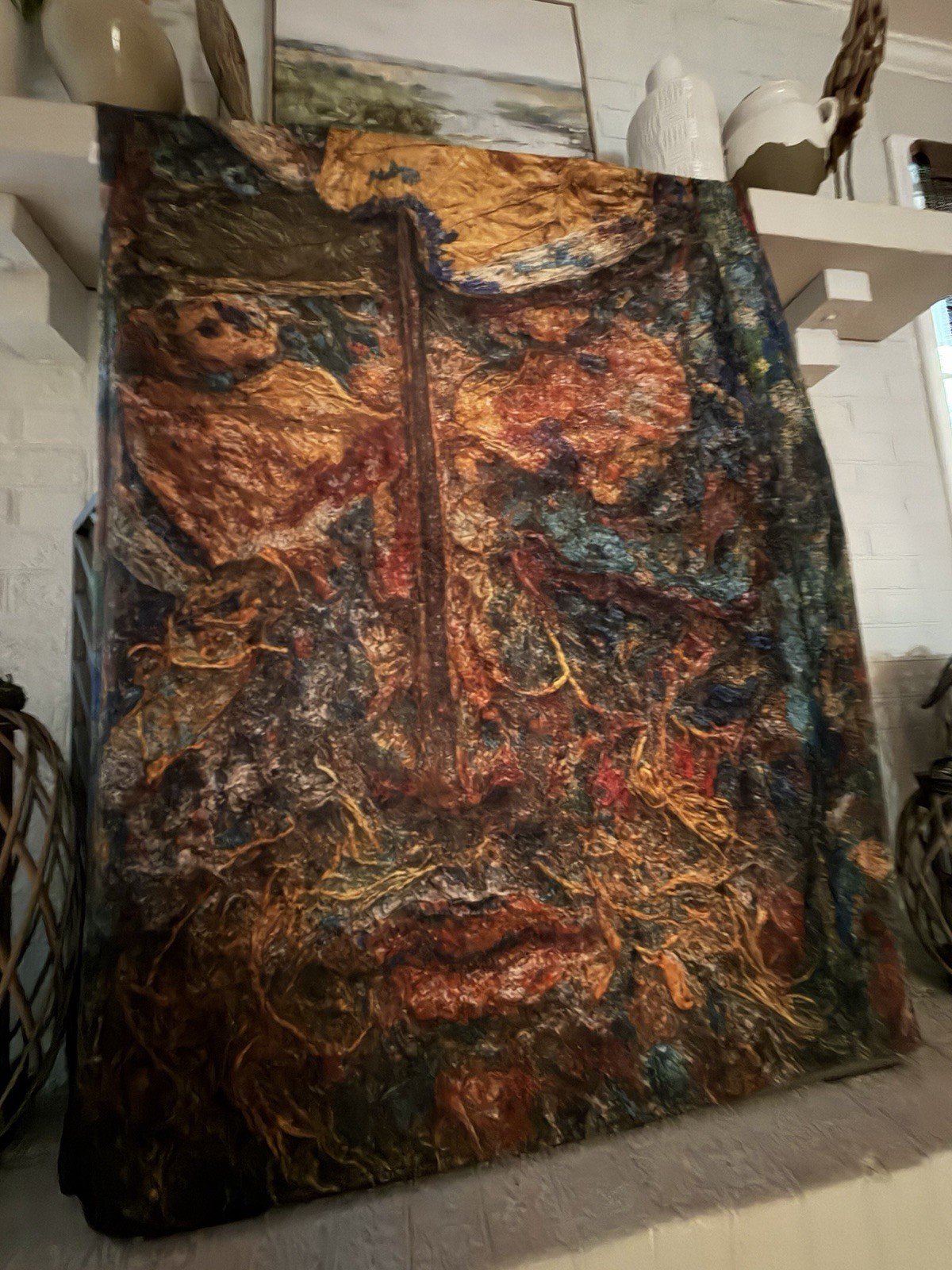 Angie Abstract Face Art Vertical Tapestry Wall Hanging or Flannel blanket 40×50