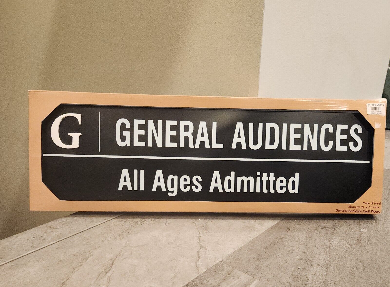 Metal 7.5X24&Prime; Sign: G – GENERAL AUDIENCES – ALL AGES ADMITTED