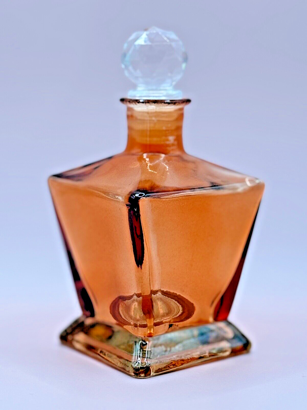 Decorative Lustrous Square Glass Bottles with Stopper, New, 5.5in x 2.25in, CUTE