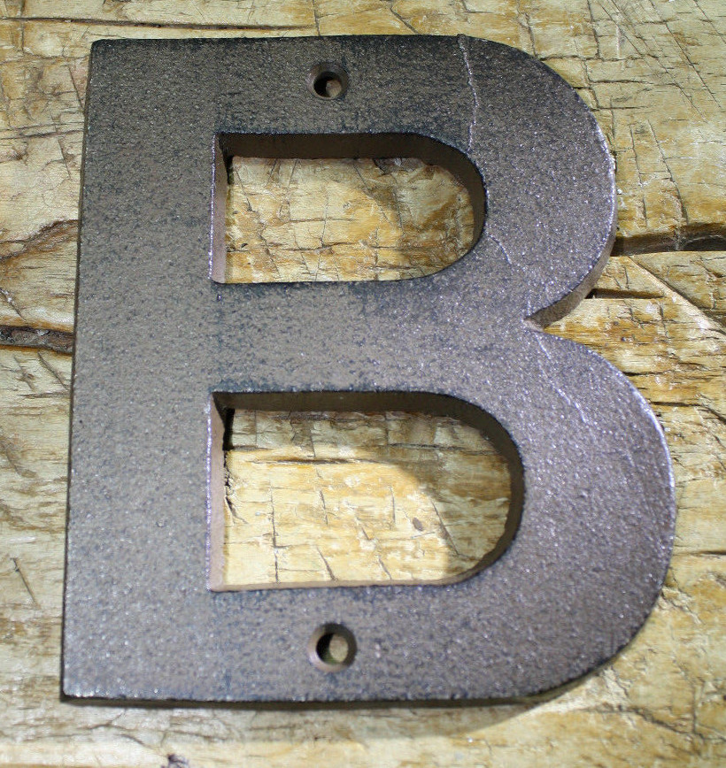 Cast Iron Industrial LETTER B Sign Rustic Brown 5&Prime; tall Alphabet