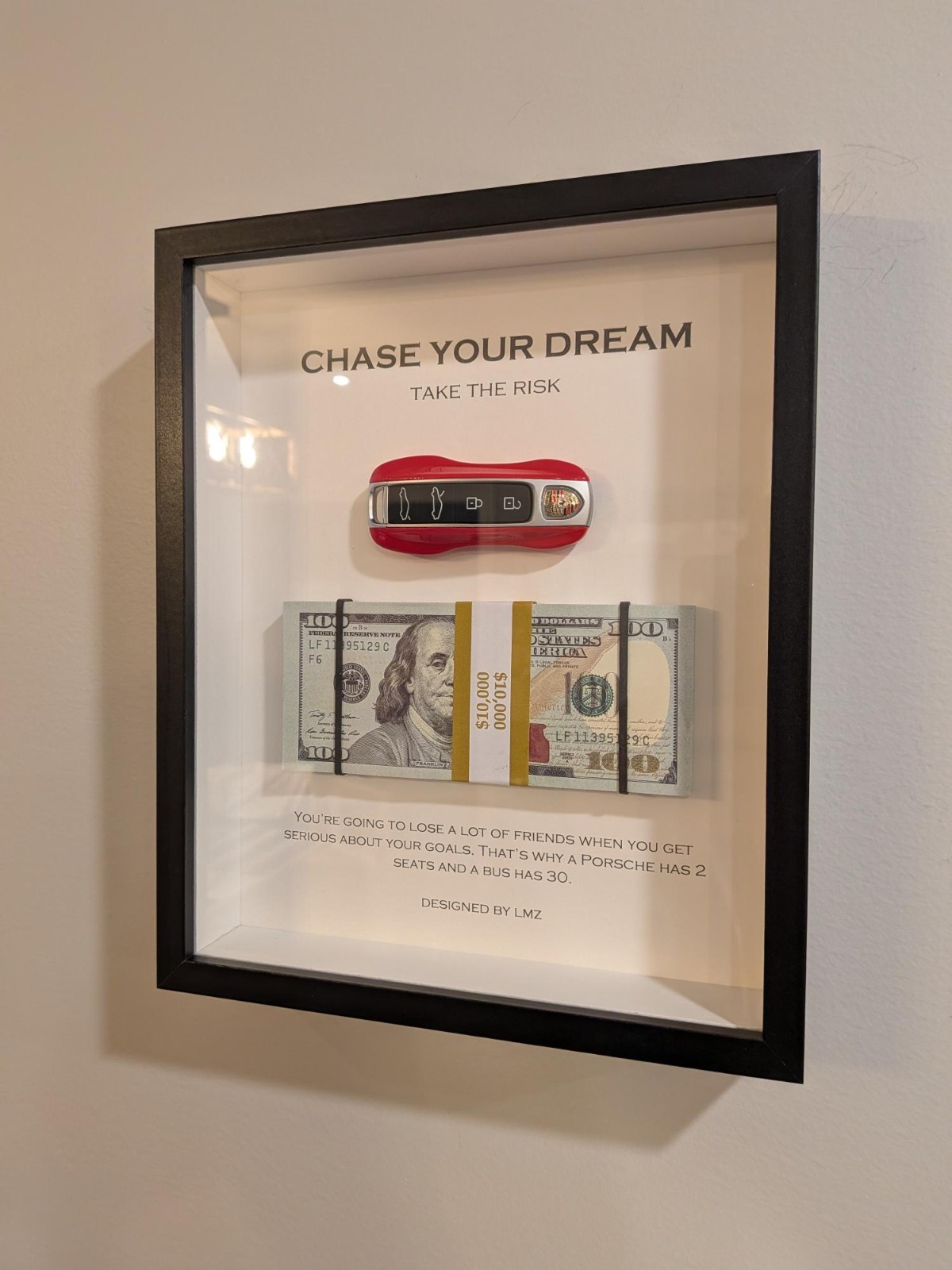 3D Money / Key Wall Art Frame 8.75&Prime; x 10.75&Prime;