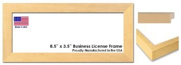8.5 x 3.5 Inch Professional Business License Frame – Natural Wood