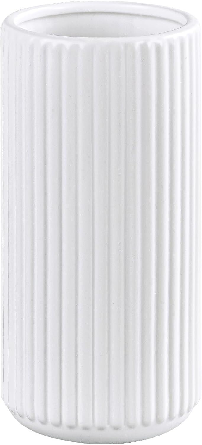 Thickened White Ceramic Flower Vase – 8-Inch Decorative Gift for All Occasions
