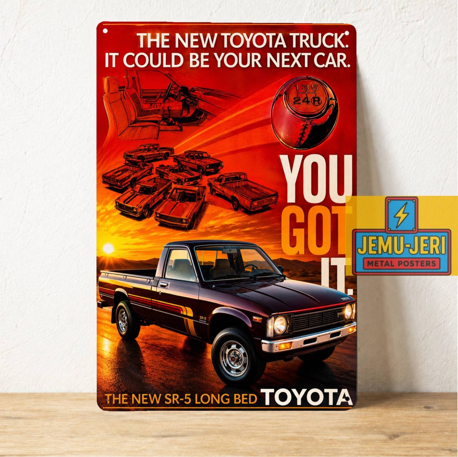 Toyota SR-5 Long Bed Pickup Truck Metal Poster Tin Sign 20x30cm