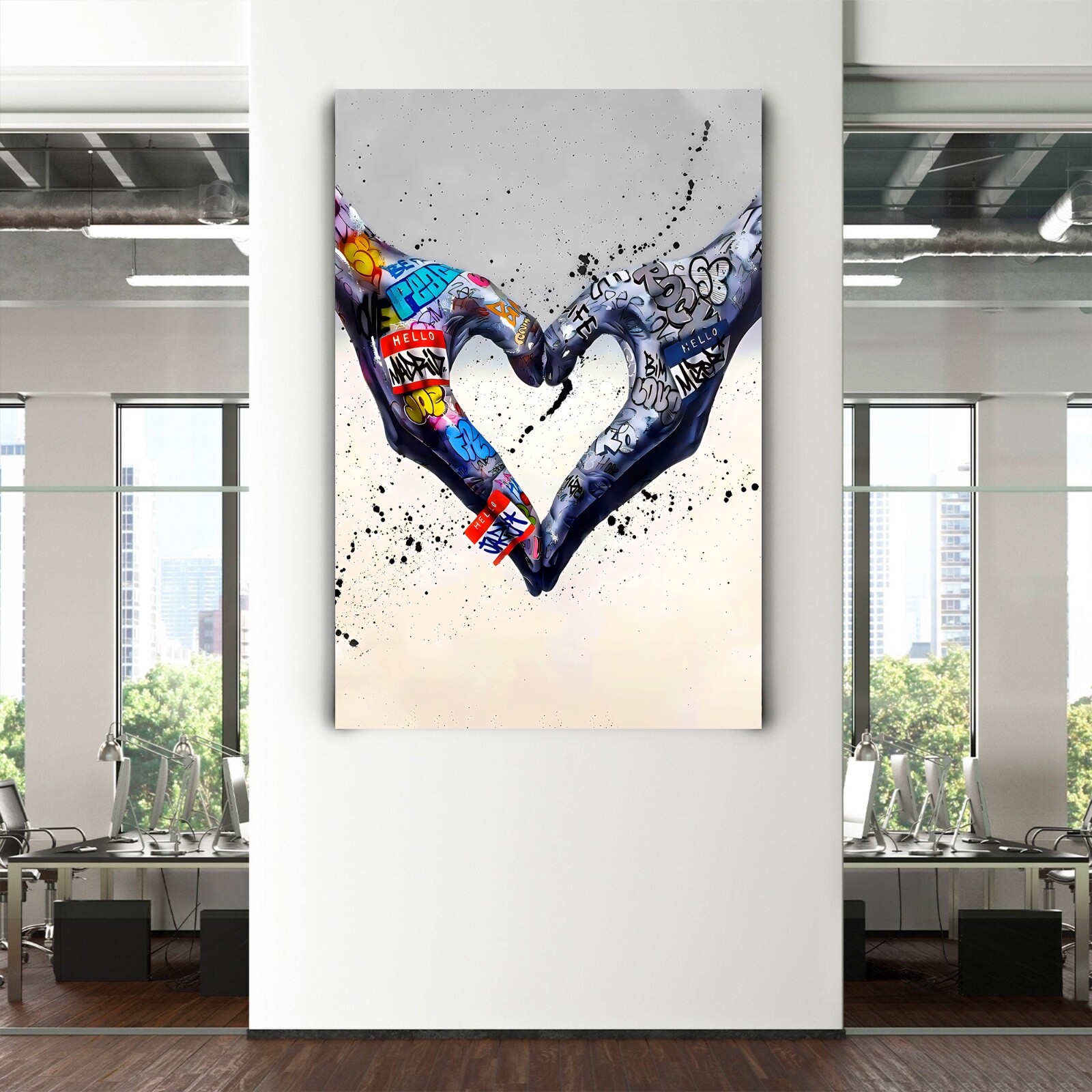 BANKSY LOVE Connection Wall Art Print Canvas Large Pop Art Decor Gift Poster