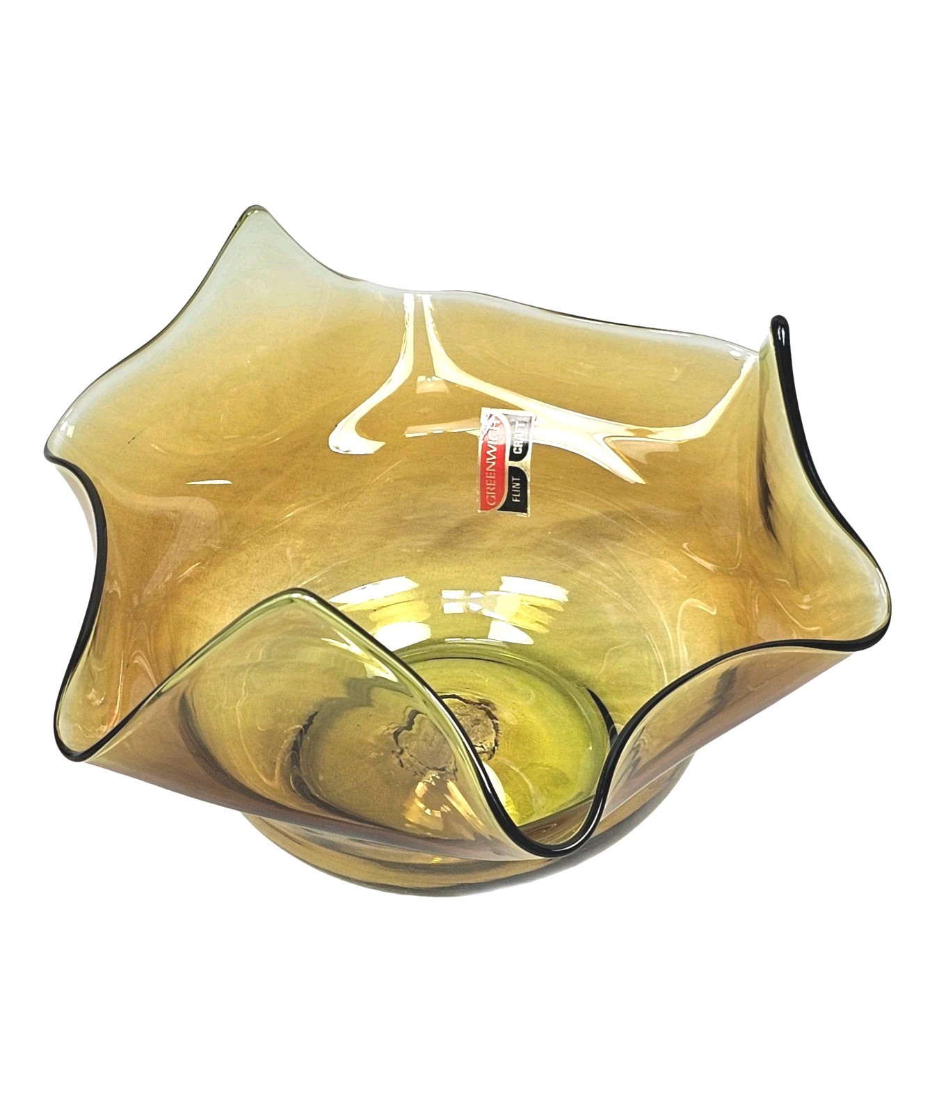 MCM Greenwich Flint-Craft Handkerchief Bowl 9.25&Prime; x 7&Prime; Tom Connally Burnt Honey