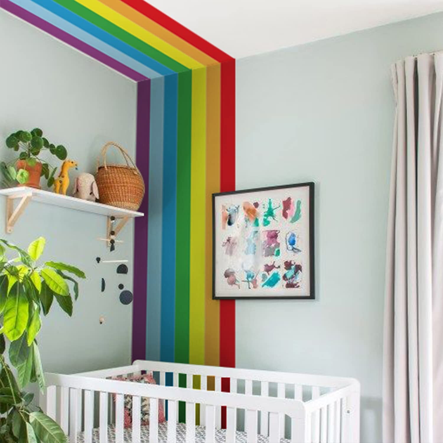 Colorful Bold Rainbow Wall Border Stickers Peel and Stick, Self Adhesive PVC …