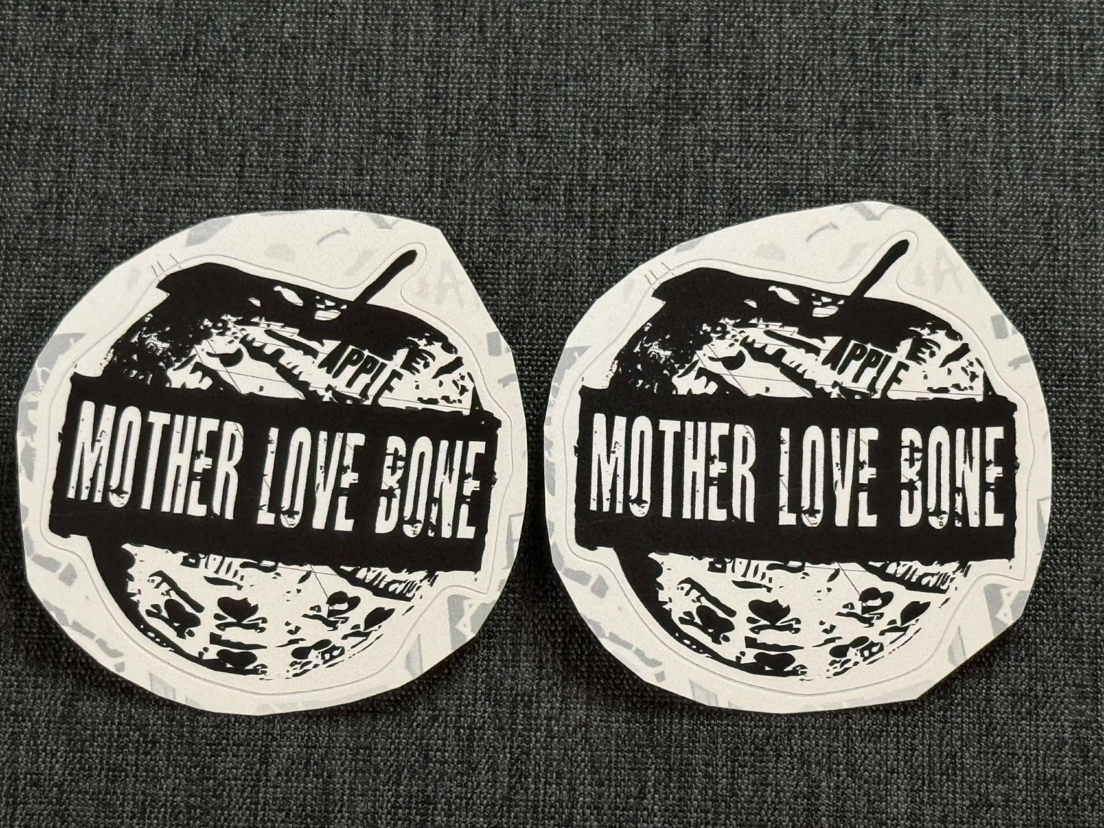 Lot (2) MOTHER LOVE BONE 2 1/2&Prime; x 2 3/4&Prime; Logo Stickers FREE! FAST! Andrew Wood