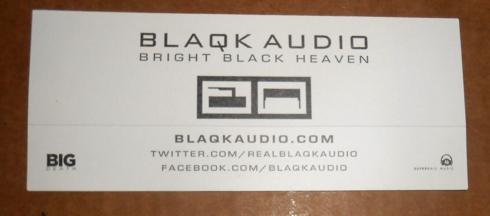 Blaqk Audio Bright Black Heaven Sticker Promo 6×2.5 Electronic