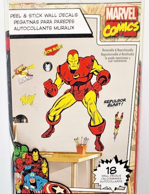 Marvel Comics Classics Peel & Stick Buildable Iron Man 18 Wall Decals 47&Prime; x 33&Prime;