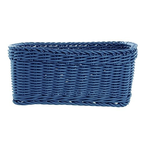 HUBERT® Blue Wicker Basket – 12&Prime;L x 12&Prime;W x 4 1/2&Prime;H